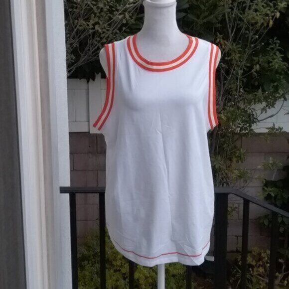 Hunter for Target Orange and White Sleeveless Knit Top Pickleball Tennis XL - Picture 5 of 5